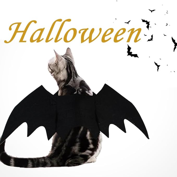 Qiansail Cat Bat Wings Pet Costume Cute Kitten Dress Up Accessories Puppy Appare Decoration for Halloween Cosplay Parties