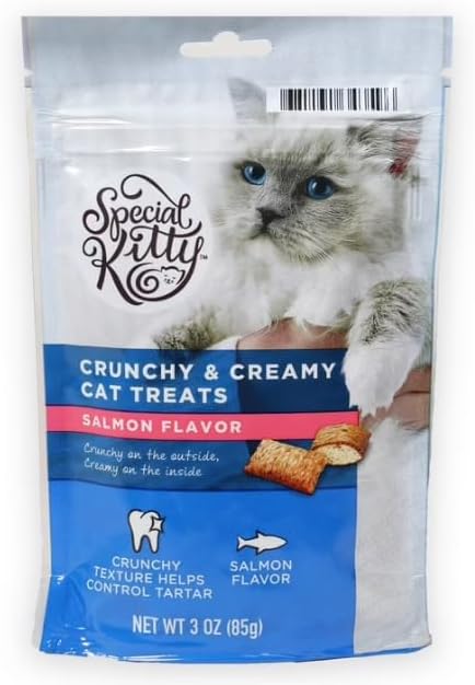 Special~Kitty Crunchy and Creamy Cat Treats Salmon Flavor, 3 oz Pack of 4
