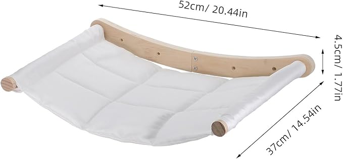 Kichvoe Cat Hammock Wall Mounted - Kitty Bed and Perch - Wooden Cat Furniture - 20.5x14.6 Space-Saving Wall Shelf for Sleeping, Playing, Climbing, Lounging