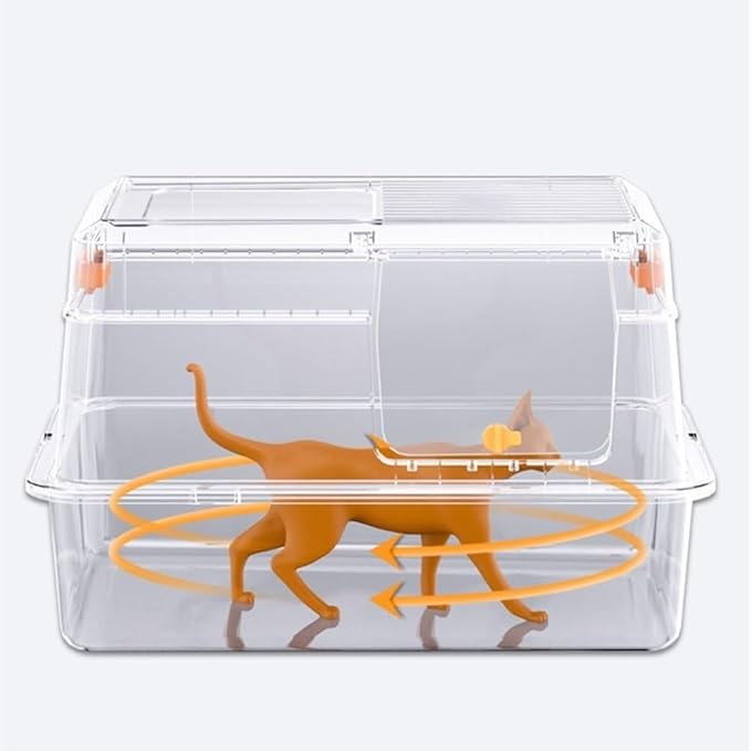 Pet Supplies, Stainless Steel Cat Litter Box with Lid, Front Entry & Top Exit, Easy Clean with Scoop & Ladder(Green)