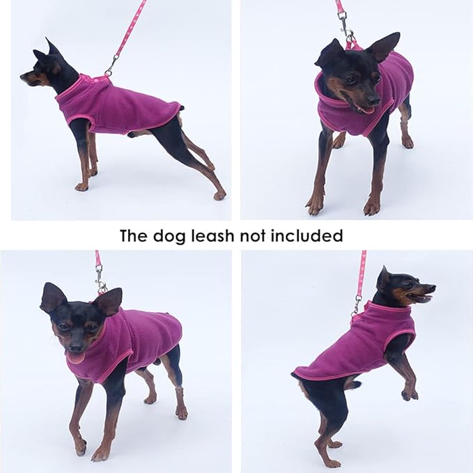 Dog Fleece Sweater, Soft Dog Vest Apparel Sleeveless Puppy Winter Cold Weather Clothes Doggie Jacket Pullover for Small Medium Dogs and Cats(Purple,S)