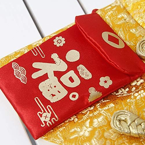 Cat Clothes,New Year's Cloak Dog Clothes Red Pet Cheongsam Cloak Clothes for Cats Small Dogs Puppy(Gold,S)