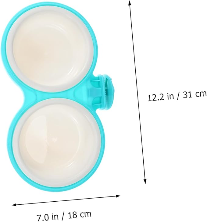 Sosoport 1pc Hanging Pet Double Bowls Large Pet Feeder for Cats and Dogs and Easy to Space-Saving Design for Convenient Feeding Cages