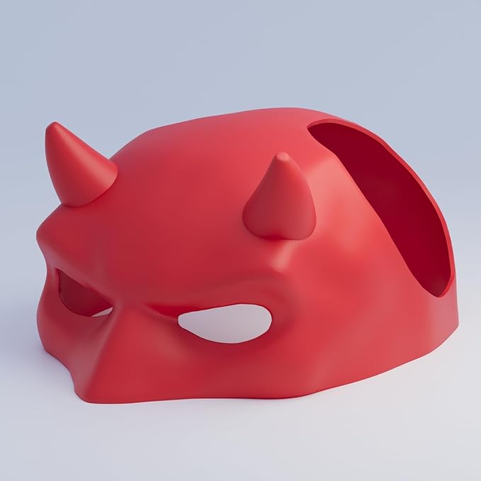 Red Bat Cat Mask for Indoor Cats, Handmade Superhero Cosplay Christmas Costume Mask for Cats, Funny Pet Photo Prop and Party Accessory – Small-Medium Size (Red)