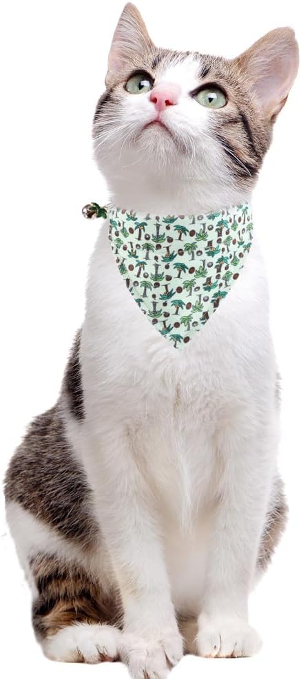 Cat Collar Breakaway with Cute Bandana and Bell Accessories for Kitty Adjustable Safety