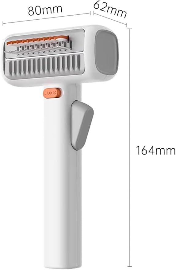 2-in-1 Pet Self-Detangling & Grooming Comb,Professional Deshedding Tool for Dogs or Cats, Gentle Undercoat Rake & Brush for Long or Short Hair, Removes Mats, Loose Fur (White*1)