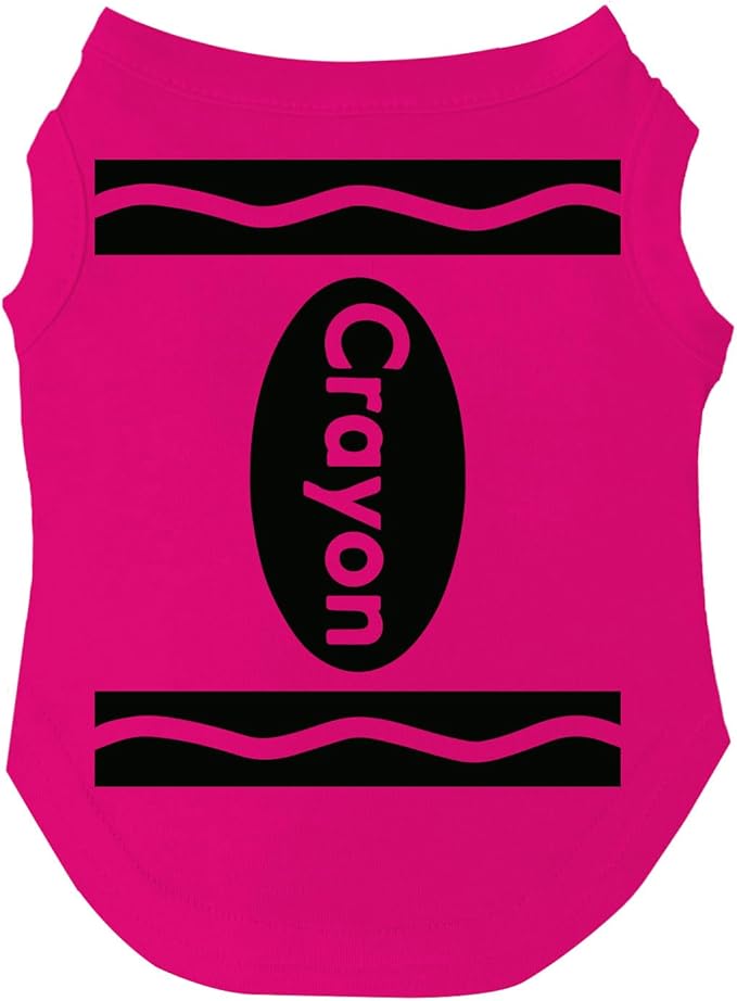 Crayon Dog Tee Shirt | Sleeveless Breeds | Halloween | Trick or Treat | Group Costume | School Parade | Family Outfits |Hot Pink, X-Small 410
