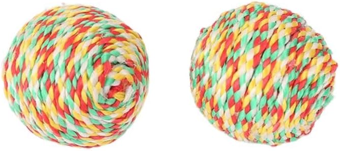 ISMARTEN 6 Pack Cat Toys Balls, 1.77" Yarn Pet Interactive Ball with Bell Inside, Kittens Chew Toys for Indoor Cats Kitty (Medium, Nylon)