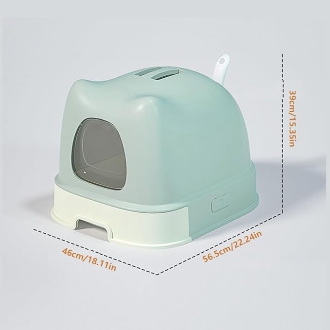 Pet Supplies, Large Covered Cat Litter Box with Lid & Scoop, Enclosed Indoor for Medium & Big Cats(Dark Green)