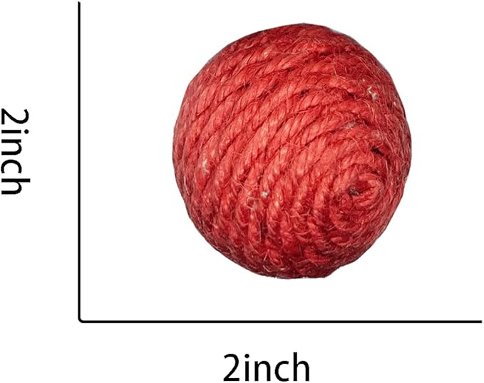 6Pcs Cat Sisal Balls Toy Set - Sisal Rattle Balls with Woven Wool for Indoor Cats (Random Color)
