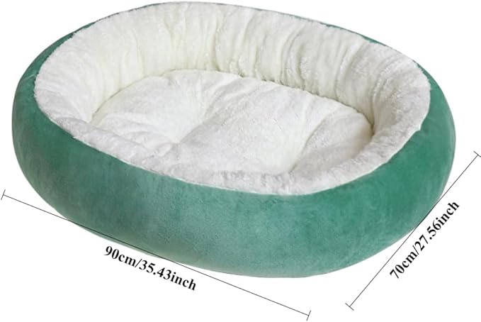 Warming Round Plush Pet Bed, Winter Warm Dog Bed for Small Dogs & Cat Bed for Indoor Cats, Calming Pet Mat Pad for Puppy Kitty, Pet Supplies(Green,XX-Large)