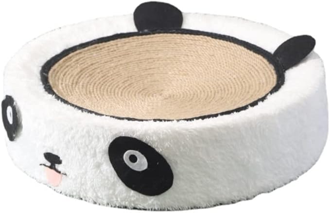 Cute Bowl-Shaped Cat Scratch Bed Durable Cat Scratch Protection Bed Sofa Non-Dandruff Cat Scratch Protection Claw Toy Cat Scraper Nest (Panda)