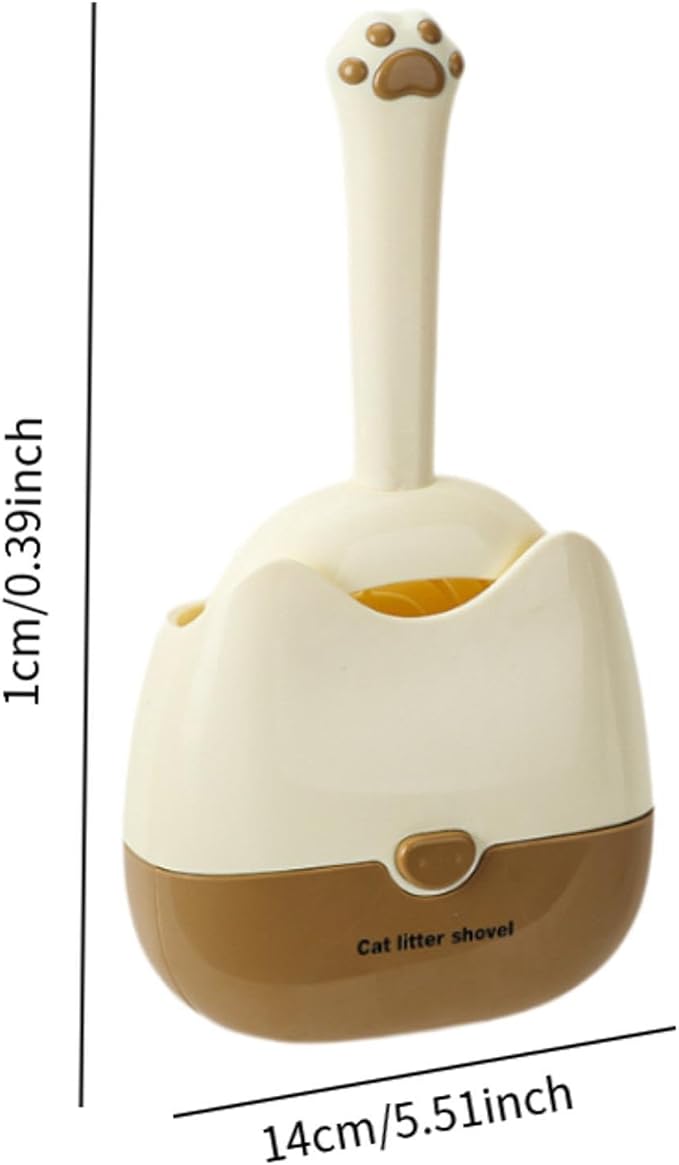 Cat Litter Scooper with Holder Modern Convenient Comfortable Wide Basket Sifter for Living Room Litter Box- Yellow