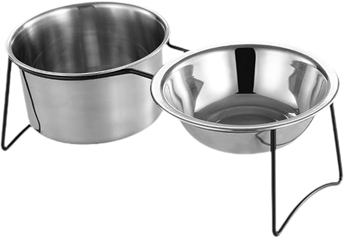 Cat Water and Food Bowl Feeder Bowl Easy to Clean Accessories Feeding Dish Food Dispenser for Puppy Kitten Pets