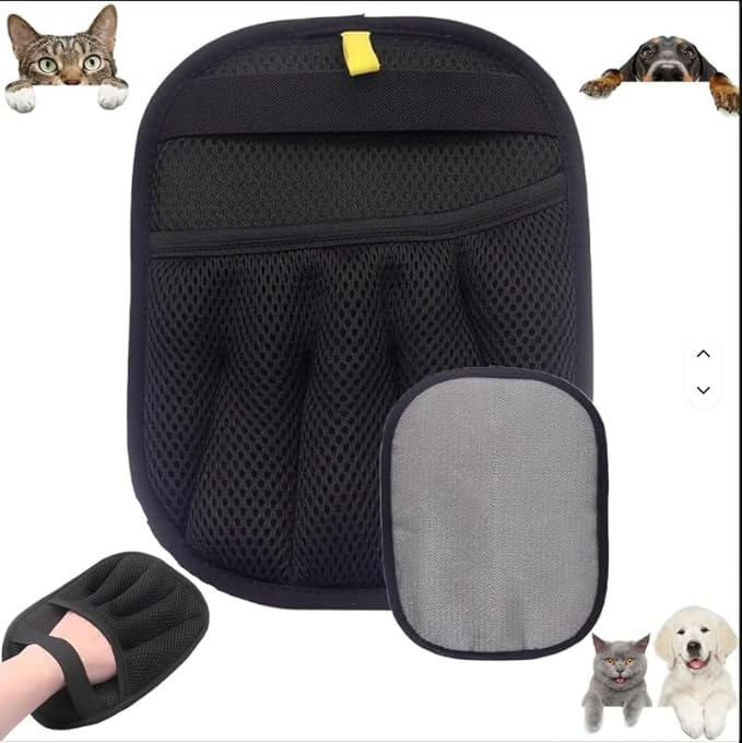 Pet Hair Removal Glove for Cats & Dogs- 2 Pack, Reusable Grooming & Deshedding Mitts for Dogs and Cats, Lint-Free Fur Remover Gloves for Furniture, Carpet, Couch and Car Interior.