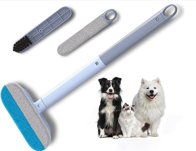 Multifunctional Pet Hair Remover for Laundry Durable Reusable Washable Lint Brush for Furniture Hair Complete 4 in 1 14.9Inch Cat Hair Remover Effective on Carpets Car Seats Bedding