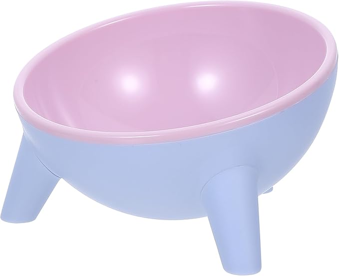 VICASKY Stable Double Pet Bowl Raised Cat Feeder with Anti-Slip Plastic Bowls 15° Tilted Design for Indoor Cats and Dogs, Spill-Resistant Feeding and Watering Station in Cherry Blossom