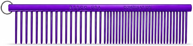 Resco Professional Anti-Static Best Dog, Cat, Pet Grooming Comb, Medium/Coarse Tooth Spacing, 1.5-Inch Pins, Candy Purple