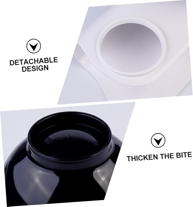 Homoyoyo Double Pet Food Bowl with Cat Ear Design, Black Plastic Raised Feeding and Watering Dish, Tilted Neck Protection, Anti-Spill Cat and Dog Bowl for Indoor Use