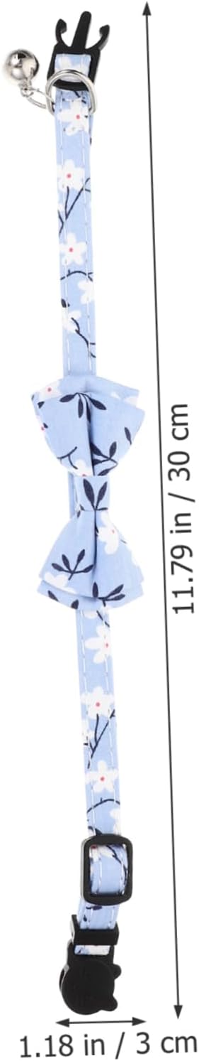 Beaupretty Cat Collar with Bowtie and Bell Cute Cat Collar for Kittens Portable Design for Comfort for Parties and Everyday Use Floral Pattern