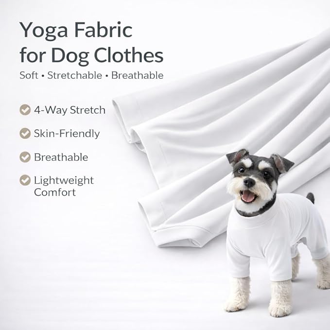 Lovelonglong Dog Full Bodysuit – Stretchy Yoga Fabric 4-Leg Dog Pajamas, Breathable & Lightweight Dog Onesie for Indoor & Outdoor, Shedding Control & Travel Wear