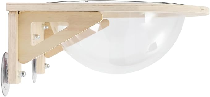 Clear Kitten Bed Shelves, Solid Wood Wall-Mounted Cat Space Capsule, Clear Cat House 16.5LBS Load Capacity, Transparent Kitten House Wall Furniture for Sleeping Playing Climbing and Lounging