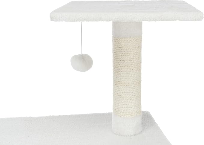 TRIXIE Abby 63.5" Cat Tower, 4-Level Sisal & Plush Cat Tree, Cat Scratcher, Condo, Hammock, Platforms Dangling Cat Toy