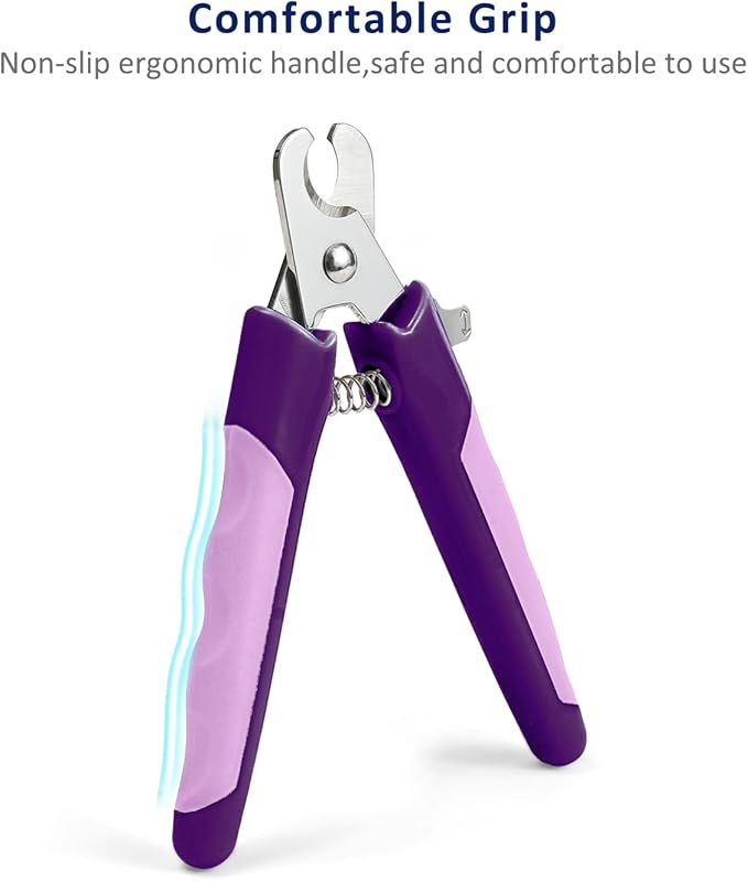 WePet Pet Nail Clippers U07.3, Professional Claw Trimmer, Scissor for Cats, Dogs, Puppies, Kittens, Hamsters, Rabbits and Small Animals, Sharp, Safe, M, Pink/Purple
