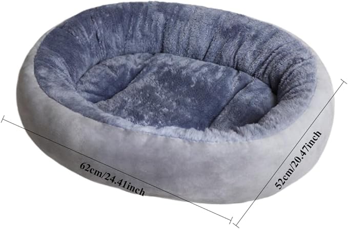 Warming Round Plush Pet Bed, Winter Warm Dog Bed for Small Dogs & Cat Bed for Indoor Cats, Calming Pet Mat Pad for Puppy Kitty, Pet Supplies(Grey,Large)
