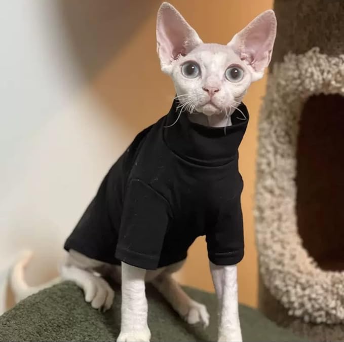 Sphynx & Hairless Cat Clothes - Soft Baby Winter Kitten Clothes for Cornish, Devon & Peterbald Cat (M)