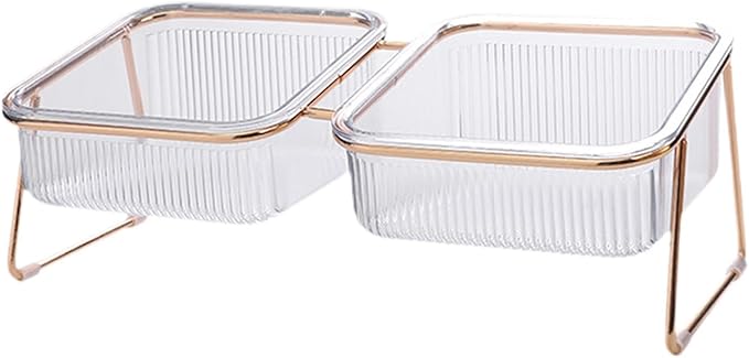 Double Cat Food Bowls Watering and Feeding Neck Protection Elevated Shallow for Small and Medium Cat Cat Food Dish Pet Bowls