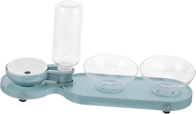 COLLBATH Automatic Cat Water Feeder 2 Tilt Bowls 500ml Pet Feeder Bowl Pet Water Dispenser for Cats