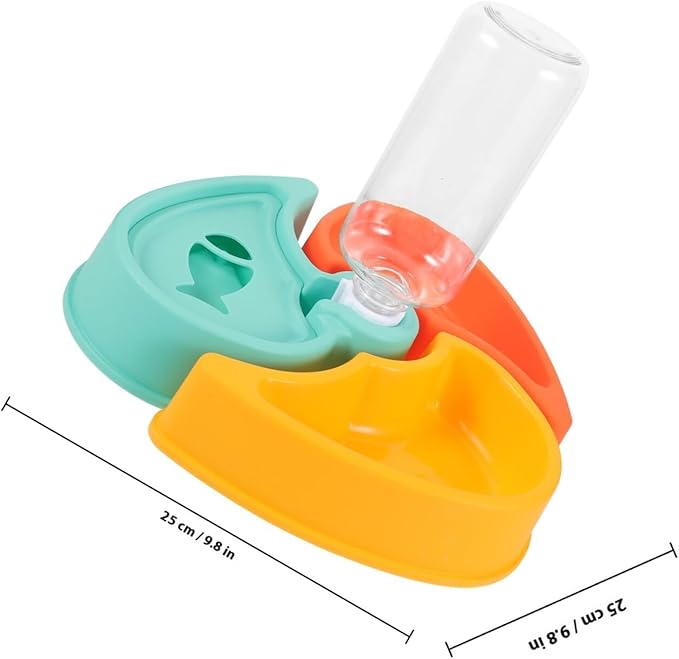 VILLCASE Automatic Pet Feeder and Detachable Dog Bowl with Dry Wet Food Separation, Water Dispenser for Small Dogs and Cats, Suitable for Cage Feeding and Puppy Watering