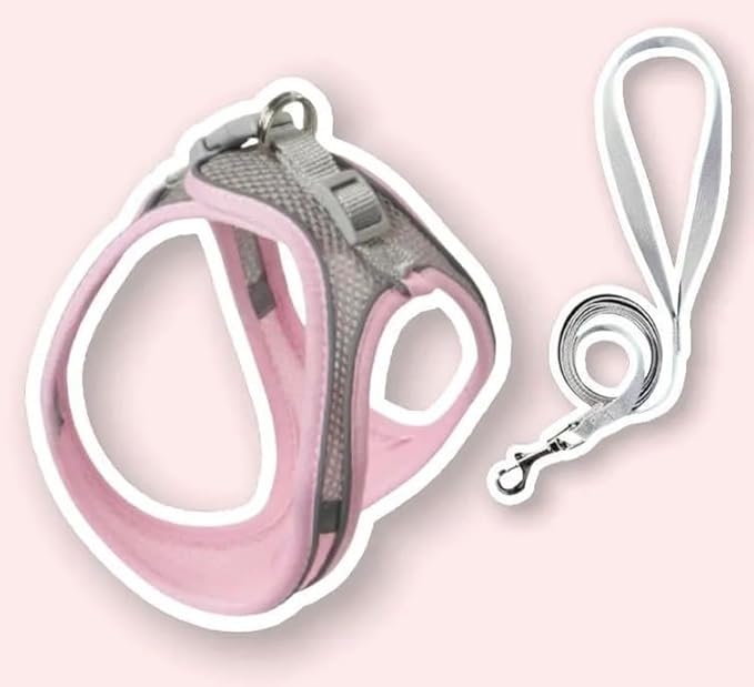 Cat Harness and Leash, Cat Harness Escape Proof, Soft Adjustable Cat Leash, Easy Control Breathable Reflective Strips Jacket (Pink)
