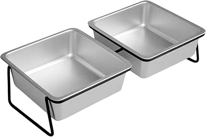 Elevated Pet Bowl Watering and Feeding with Stand Large Ergonomic Tilted Pet Snack Container Anti Vomiting for Small Dogs, Double