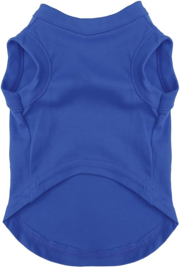 Happy Camping Dog Tee Shirt | Sleeveless Breeds | Summer | Outdoor Adventure | Travel | (Royal Blue, 3X-Large 278)