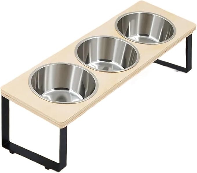 Cat Bowls with 3 Stainless Steel 15° Tilted Bowl for Small Cats Puppies