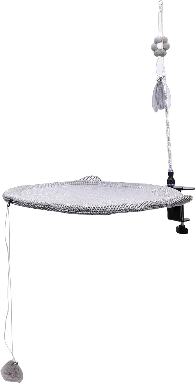 GLOGLOW Cat Bed, Furniture Under Desk Hammock with Breathable Mesh Pet Resting Seat Adjustable Perch for Home Office Saves Space for Cats Kittens Desk Mounted Cat Bed,