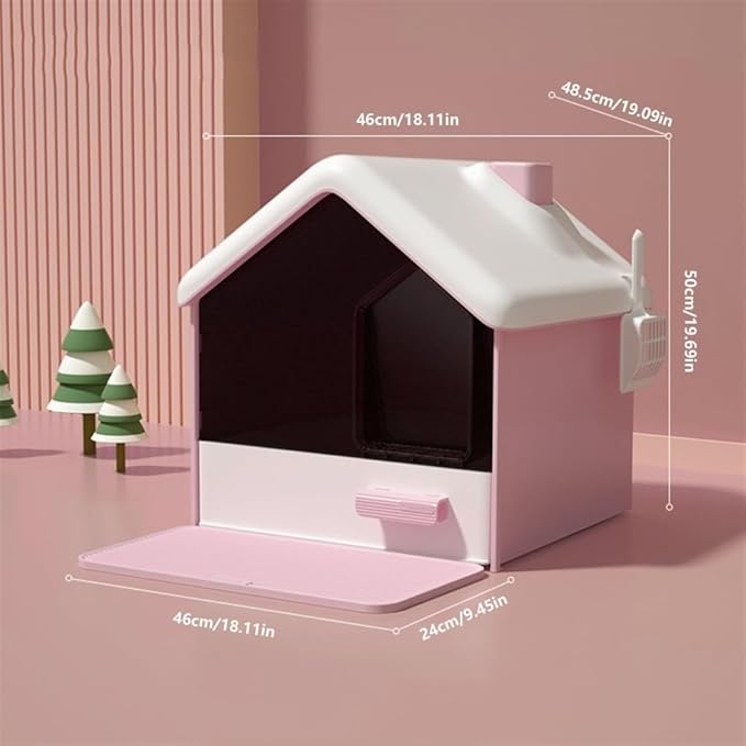 Pet Supplies, Hooded Cat Litter Box - Privacy, No Mess, Portable & Easy Clean(Green)