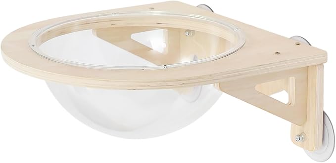 Wall-Mounted Wooden Cat Space Clear Capsule, 16.5LBS Load Capacity Transparent Capsule Kitten Walls Shelves Cat Bed Small Pets Bed Cat Hammock for Sleeping Playing Climbing and Lounging