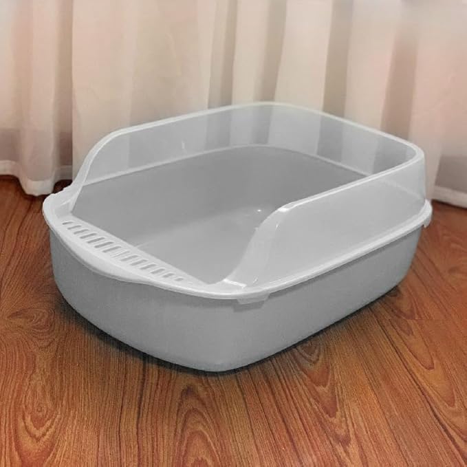 Semi-Closed Large Size Cat Litter Box Thickened Anti-Splash Toilet Litter Pet Supplies Litter Box (Blue)