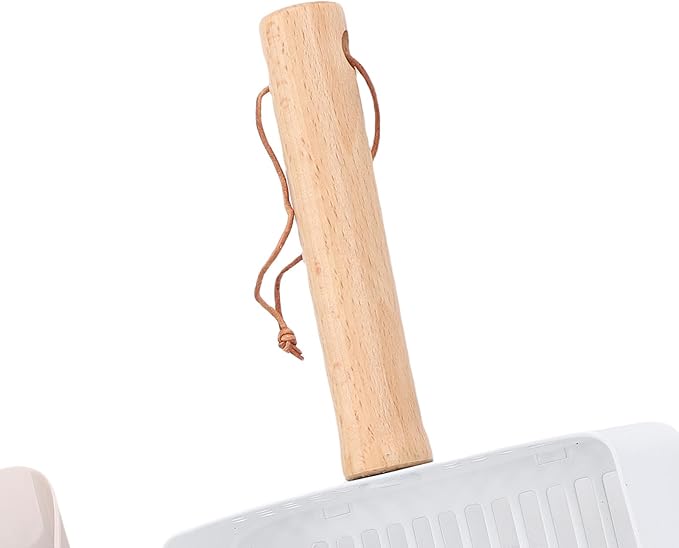 Haofy Cat Litter Scoop Set,Wooden Handle Kitty Litter Scooper with Cleaning Brush and Dustpan for Home Gardening Beach