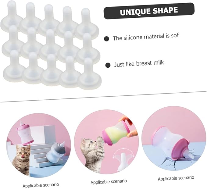 Milisten 20pcs Small Animal Feeding Watering Supplies Cat Feeders for Indoor Kitten Supplies Puppy Pacifier