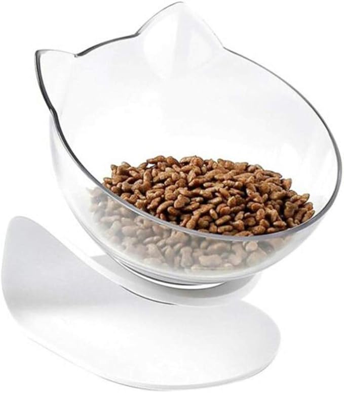 Balacoo Cat Feeder Bowl 15° Tilted Cat Bowl Whisker-Friendly Stainless Steel Easy to