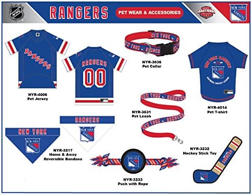 NHL New York Rangers Jersey for Dogs & Cats, Medium. - Let Your Pet Be A Real NHL Fan!