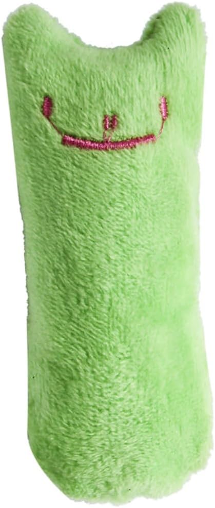 5Pcs Cat Chew Pillow with Catnip Soft Cotton Plush Pet Supplies Cartoon Design in Bright Colors Interactive Lifelike Kitten Teething for Indoor Cats Random Color