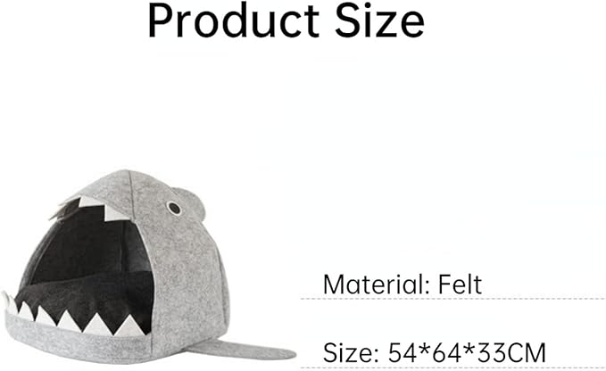 Cat Nest Shark-Shaped Cat Bed Cute and Comfortable Semi-Enclosed Pet Cat House with Removable and Washable Cushions Suitable for Spring and Summer Small Cats and Dogs Pet Sofa Bed