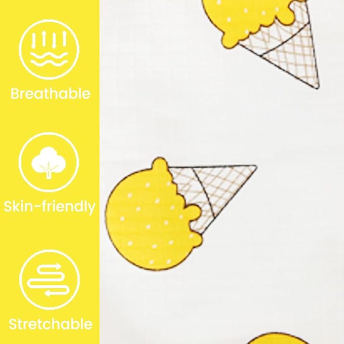 Sphynx Cat Shirt &Sun Hat Set, Breathable Stretchy Cat Clothes Suit, Soft Hairless Cats Shirt, Sleeveless Suit for Cats (Purple Leopard Pattern, Small) (Yellow Ice Cream, S(2.5-3.5lbs))