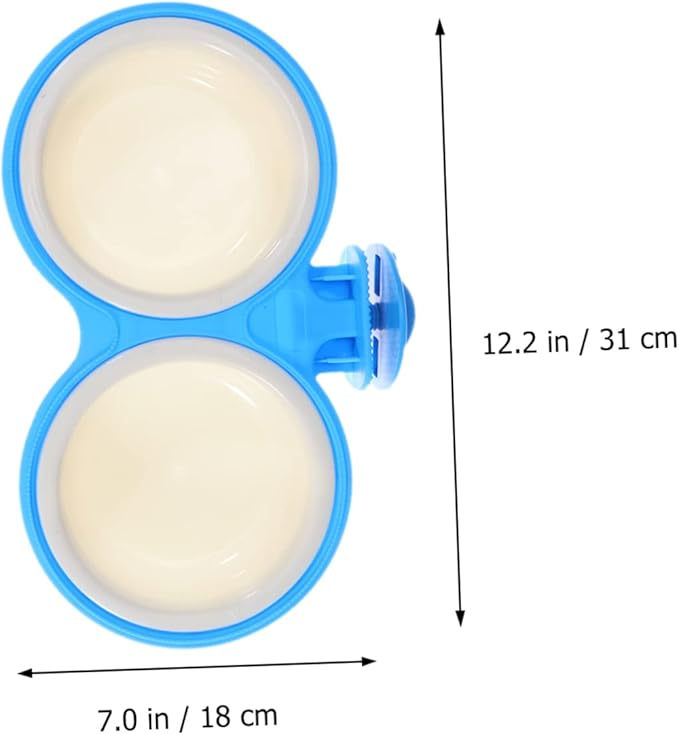 Sosoport 1pc Hanging Pet Double Bowls Dual Feeder for Cats and Dogs Convenient Design for Easy Feeding and Watering for Cage Use