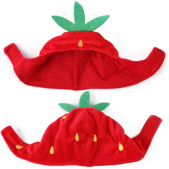 Pet Costume Hat, Cute Cat Hat, Strawberry Pet Hat, Strawberry Cat Hat Adjustable Comfortable Pet Costume Decoration Headgear
